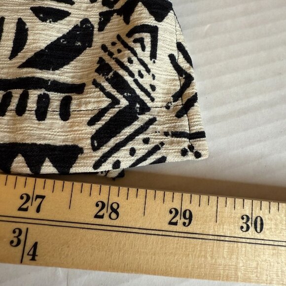 Multiples Women’s PL Jacket – Black & Cream Tribal Geometric Print Button Front - Picture 8 of 10